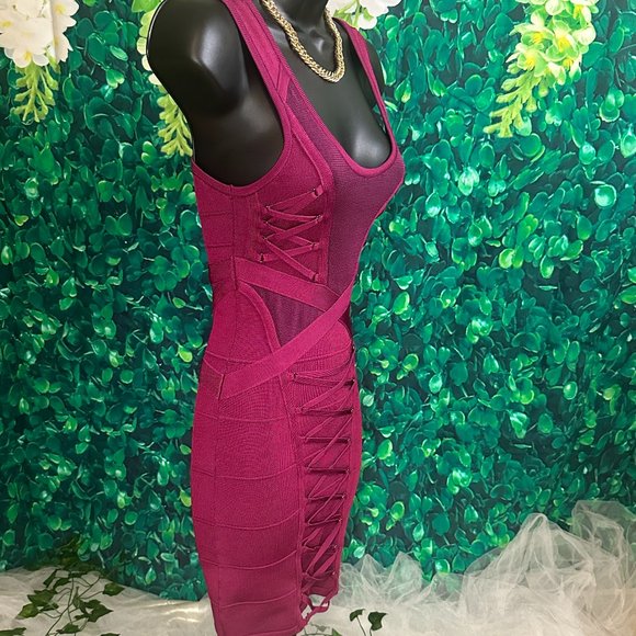 LIKE NEW - BEBE Bandage Lace-Up Mini Dress (Size XS) - Picture 2 of 5